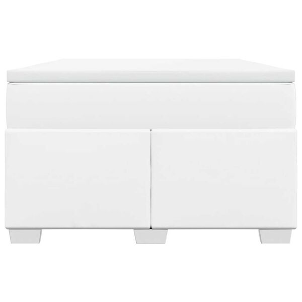 vidaXL atsperu gulta ar matraci, balta, 120x190 cm, mākslīgā āda