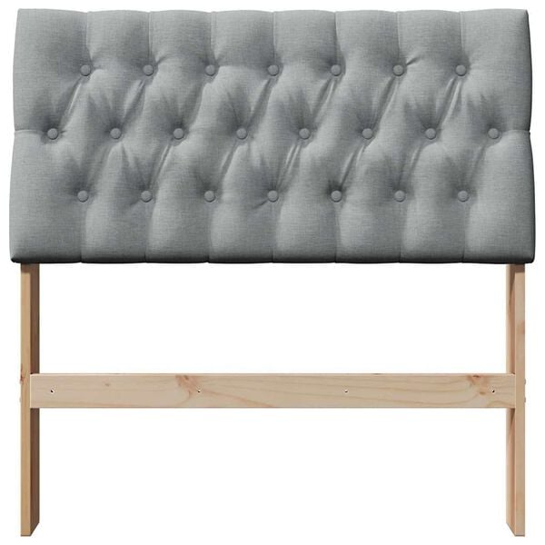 vidaXL Mīkstināts gultas galvgalis Gai&scaron;i pelēks 90 cm