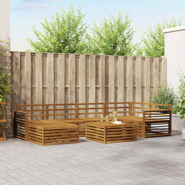 vidaXL Āra dīvānu komplekts 7 pcs Dabiska