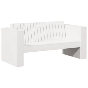 vidaXL Dārza dīvāns Balts 134 x 60 x 62 cm Ciets priedes koks