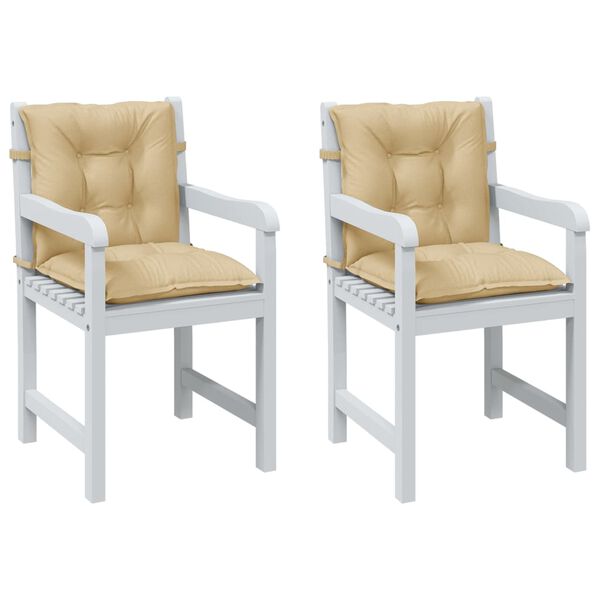 vidaXL dārza krēslu spilveni, 2 gab., bē&scaron;i, 100x50x7 cm, audums