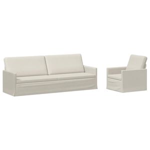 vidaXL Dīvānu komplekts 2 pcs Krēmkrāsa Samts