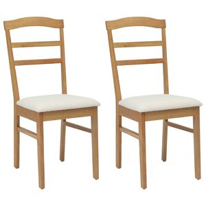 vidaXL Ēdamistabas krēsls 2 pcs Dabisks un gai&scaron;s Ciets gumijas koks