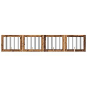 vidaXL Suņu vārti ar statīviem 4 pcs Vecs koks 100 x 80 cm