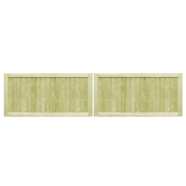 vidaXL dārza vārti, 2 gab., impregnēts priedes koks, 300x75 cm