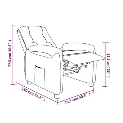 vidaXL atpūtas krēsls, atgāžams, brūns mikrošķiedras audums