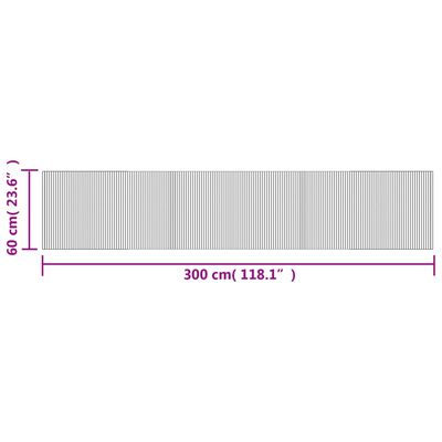 vidaXL paklājs, taisnstūra forma, pelēks, 60x300 cm, bambuss