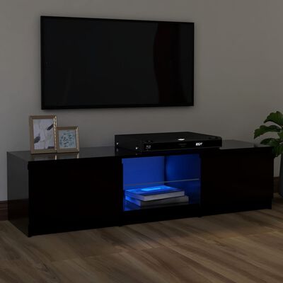 vidaXL TV skapītis ar LED lampiņām, 120x30x35,5 cm, melns