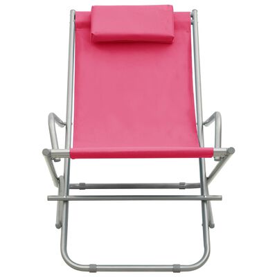 vidaXL atpūtas krēsli, 2 gab., rozā, tērauds