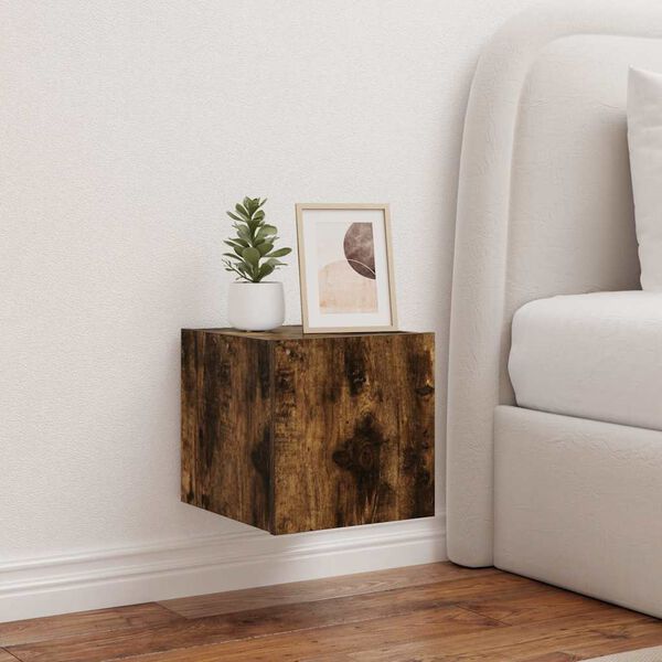 vidaXL TV plaukti ar LED lampiņām, 30,5x35x30 cm, ozolkoka krāsā