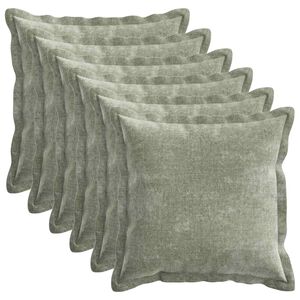 vidaXL Spilvenu pārvalks 6 gab. HOUTEN Zaļa 30 x 30 cm &Scaron;enila audums