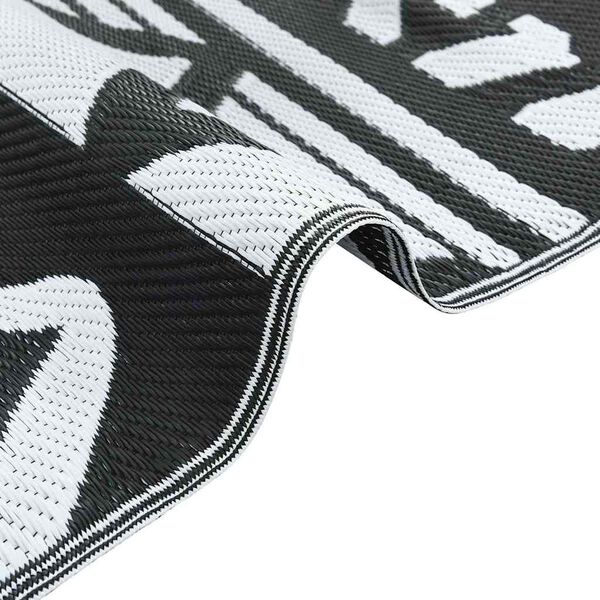 vidaXL Āra paklājs Ģeometriskais ARAKIL Melns un balts 400 &times; 300 cm