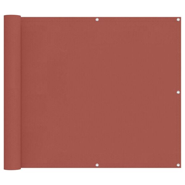 vidaXL Balkona ekrāns Sarkanbrūns 100 x 800 cm Oksforda audums