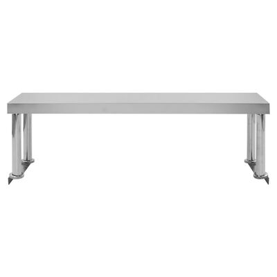 vidaXL virtuves darba galds ar plauktu, 120x60x120 cm, tērauds