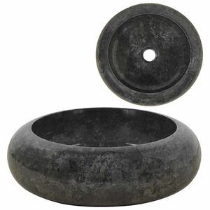 vidaXL izlietne, 40x12 cm, melns marmors