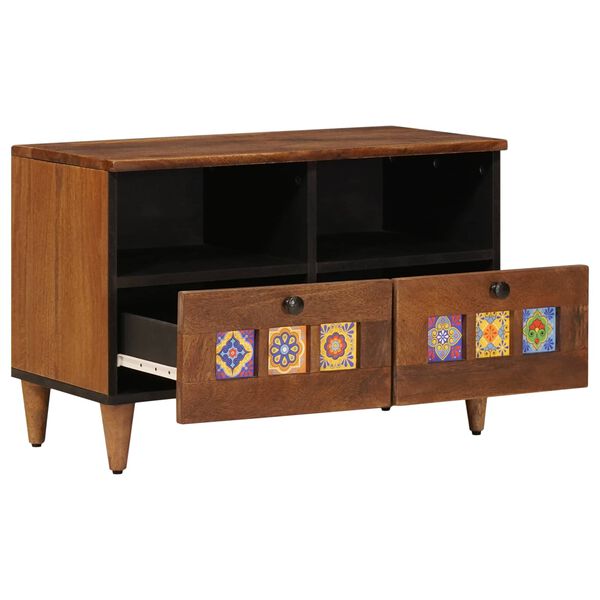 vidaXL Kafijas galdiņ&scaron; Brūna 80 x 54 x 40 cm Cieta mango koksne