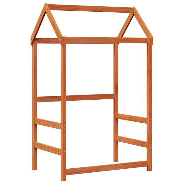 vidaXL Dienas gultas komplekts 3 pcs Vaks brūns Ciets priedes koks