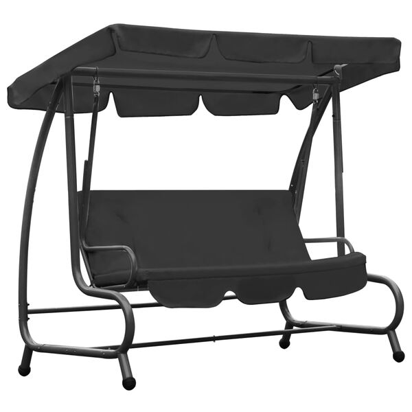 vidaXL āra &scaron;ūpuļsols ar jumtiņu, antracītpelēks