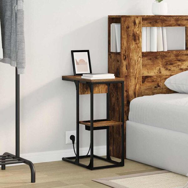 vidaXL Nakts skapītis Dūmaka ozols 41,5 x 26 x 60,5 cm