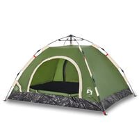 vidaXL kempinga telts 3 personām, zaļa