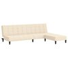 vidaXL 2-vietīga dīvāngulta ar kājsoliņu, krēmkrāsas samts