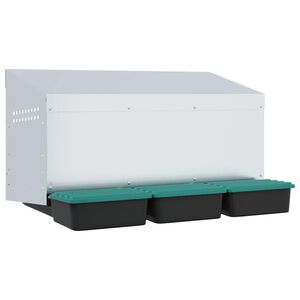 vidaXL vistu ligzdas kaste, 3 nodalījumi, pie sienas stiprināma, cinkots tērauds