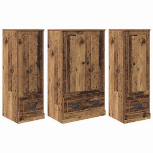 vidaXL Augstais skapītis 3 pcs Vecs koks 132 x 35,5 x 103,5 cm