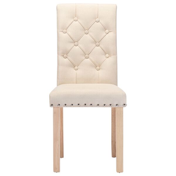 vidaXL virtuves krēsli, 2 gab., krēmkrāsas audums