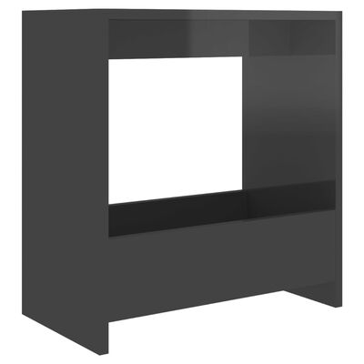 vidaXL galdiņš, spīdīgi pelēks, 50x26x50 cm, skaidu plāksne