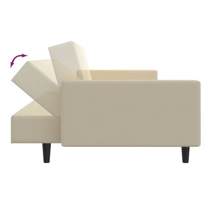 vidaXL 2-vietīga dīvāngulta, krēmkrāsas samts