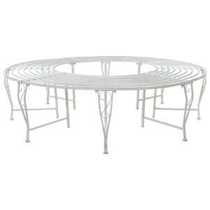 vidaXL Koku sols 8 -vietīgs &Oslash; 160 x 44 cm steel Antīka balta Apaļ&scaron;