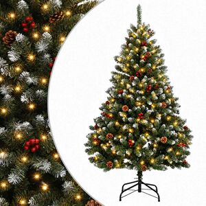 vidaXL Mākslīgā Saliekamā Ziemassvētku Egle 120 cm 150 LED Silti balts