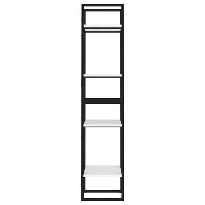 vidaXL 4-līmeņu grāmatu plaukts, balts, 40x30x140 cm, skaidu plāksne