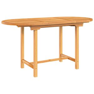 vidaXL izvelkams dārza galds, 110-160x80x75 cm, masīvs tīkkoks