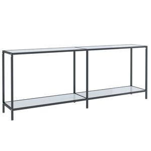 vidaXL konsoles galds, 200x35x75,5 cm, rūdīts stikls, balts