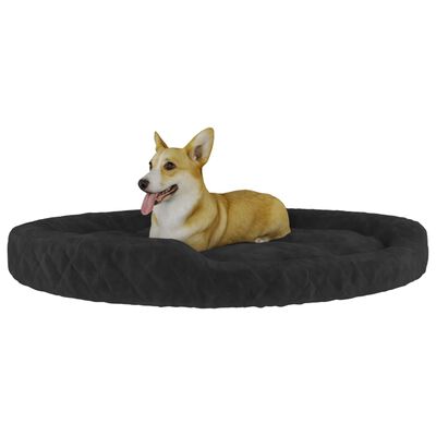 vidaXL suņu gulta, melna, 110x90x23 cm, plīšs
