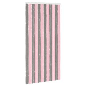 vidaXL Kukaiņu aizkars no &scaron;enila Sudraba pelēks un rozā 100 x 200 cm