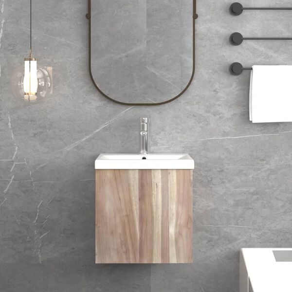 vidaXL vannasistabas sienas skapītis, 41x38x40 cm, masīvs tīkkoks