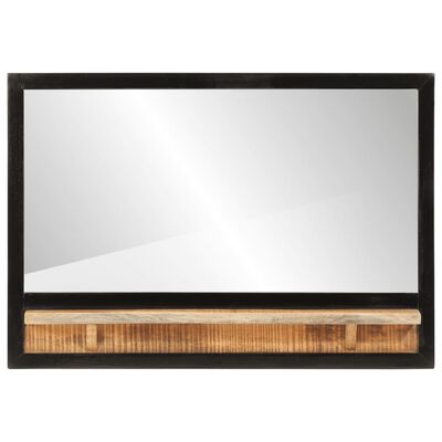 vidaXL spogulis ar plauktu, 80x8x55 cm, mango masīvkoks un stikls