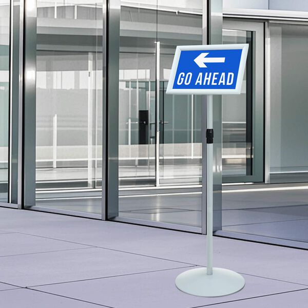 vidaXL Pedestāla plakātu statīvs Sudraba 33 x 33 x 123 cm