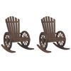 vidaXL dārza Adirondack stila &scaron;ūpuļkrēsli, 2 gab., egles masīvkoks