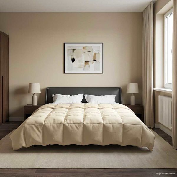 vidaXL Vasaras segas Tiltiņ&scaron; Krēmkrāsa 220 x 240 cm Mikro&scaron;ķiedra