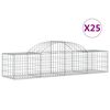 vidaXL arkveida gabiona grozi, 25 gb., 200x50x40/60 cm, cinkota dzelzs