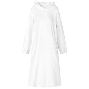 vidaXL Segas džemperis ar kapuci Balts l Flanelis