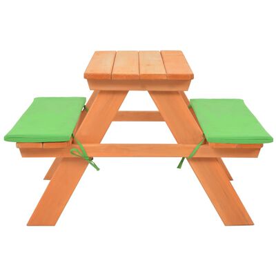 vidaXL bērnu piknika galds ar soliem, 89x79x50 cm, masīvs egles koks