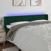 vidaXL gultas galvgalis ar LED, 163x16x78/88 cm, tum&scaron;i zaļ&scaron; samts