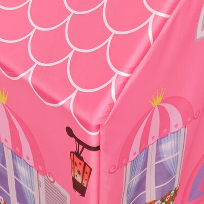 vidaXL rotaļu telts ar 250 bumbiņām, 69x94x104 cm, rozā