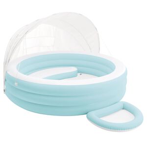 INTEX Baseina atpūtas pludiņ&scaron; ar nojumi Gai&scaron;i zilā un balta PVC
