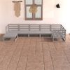vidaXL 7-daļīgs dārza atpūtas mēbeļu komplekts, pelēks priedes koks