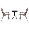 vidaXL Dārza bistro komplekts 3 pcs Brūna Tērauds